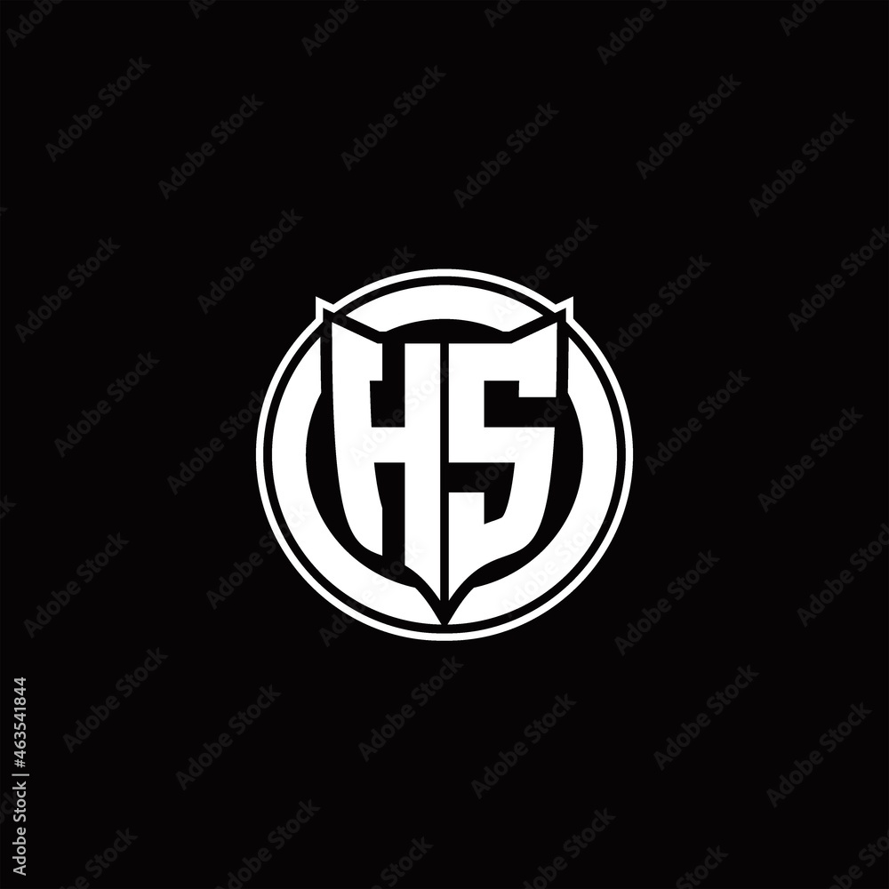 HS Logo monogram with shield and circluar shape design tamplate HS Logo monogram with shield and circluar shape design tamplate