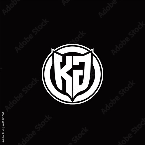 KG Logo monogram with shield and circluar shape design tamplate
