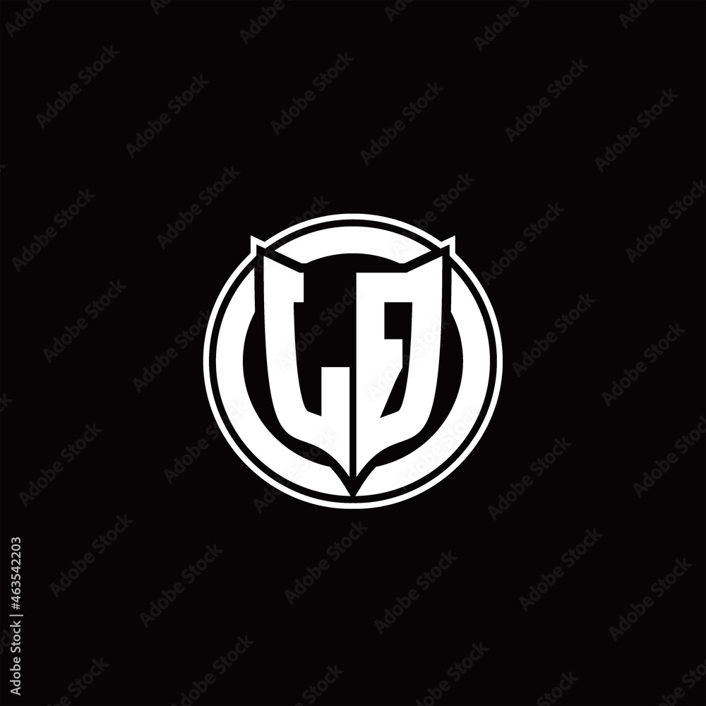 LQ Logo monogram with shield and circluar shape design tamplate LQ Logo monogram with shield and circluar shape design tamplate