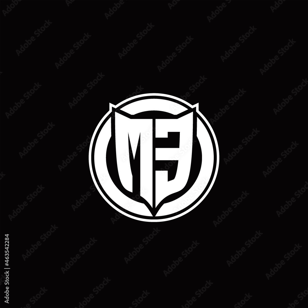 ME Logo monogram with shield and circluar shape design tamplate ME Logo monogram with shield and circluar shape design tamplate