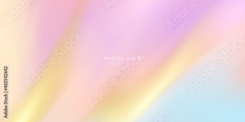 Background design in golden abstract horizontal pastel hologram