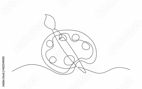 Palette. One line drawing. Vector palette in line style