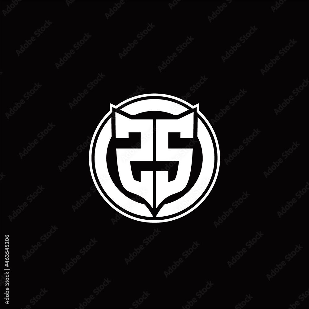 Obraz premium ZS Logo monogram with shield and circluar shape design tamplate
