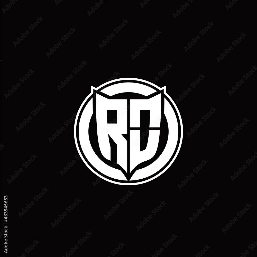 RO Logo monogram with shield and circluar shape design tamplate RO Logo monogram with shield and circluar shape design tamplate