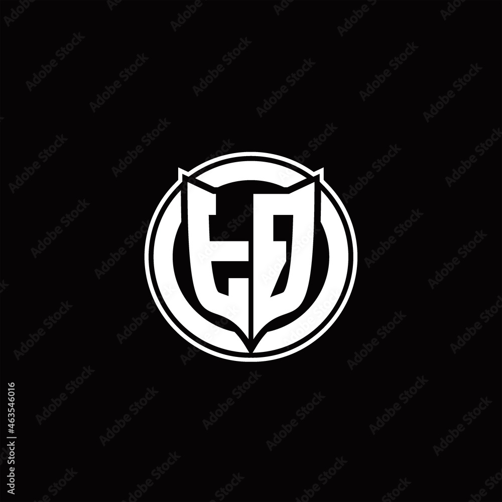 TQ Logo monogram with shield and circluar shape design tamplate TQ Logo monogram with shield and circluar shape design tamplate