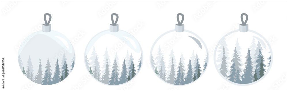Obraz premium Christmas trees, spruce, balls, Christmas balls, balls on a Christmas tree, Christmas, trees, holidays, forest, new year, herringbone, poster, coniferous forest, holidays, taiga, pines, background, wi