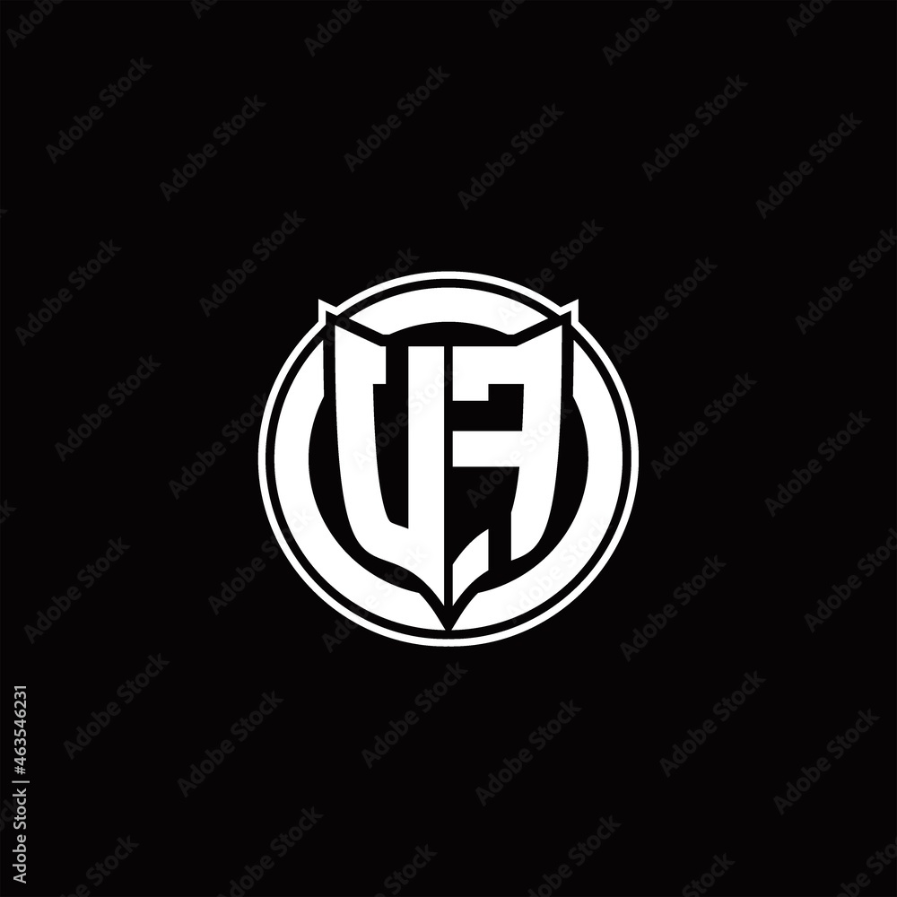 UF Logo monogram with shield and circluar shape design tamplate UF Logo monogram with shield and circluar shape design tamplate