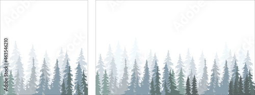 trees  spruce  christmas  trees  forest  new year  poster  coniferous forest  holidays  taiga  pines  background  winter  fairy forest  hills  mountains  postcard