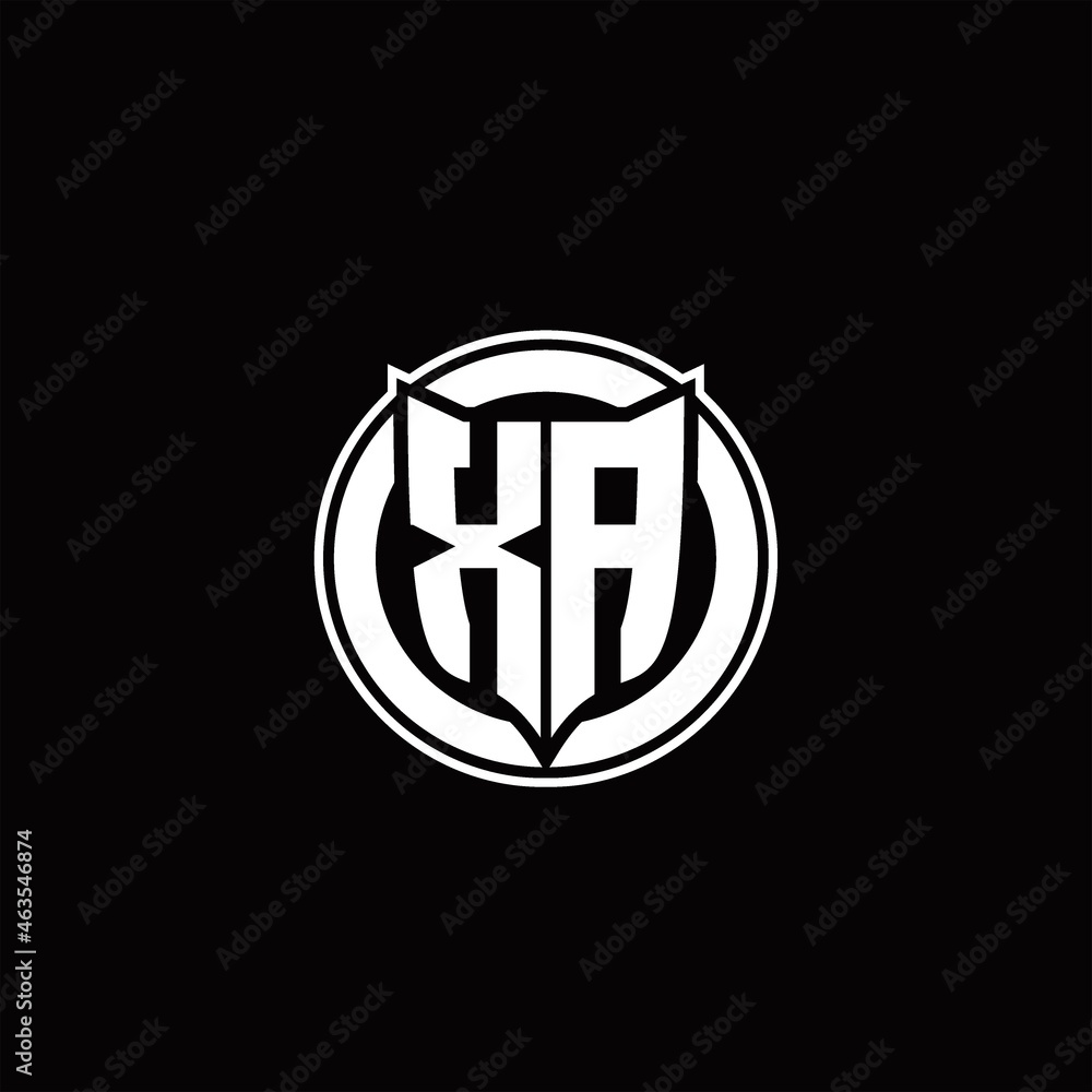 Fototapeta premium XA Logo monogram with shield and circluar shape design tamplate