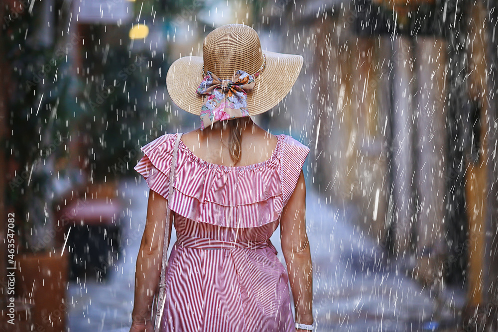 rain female in dress europe summer rainy day young woman tourism mediterranean rain female in dress europe summer rainy day young woman tourism mediterranean