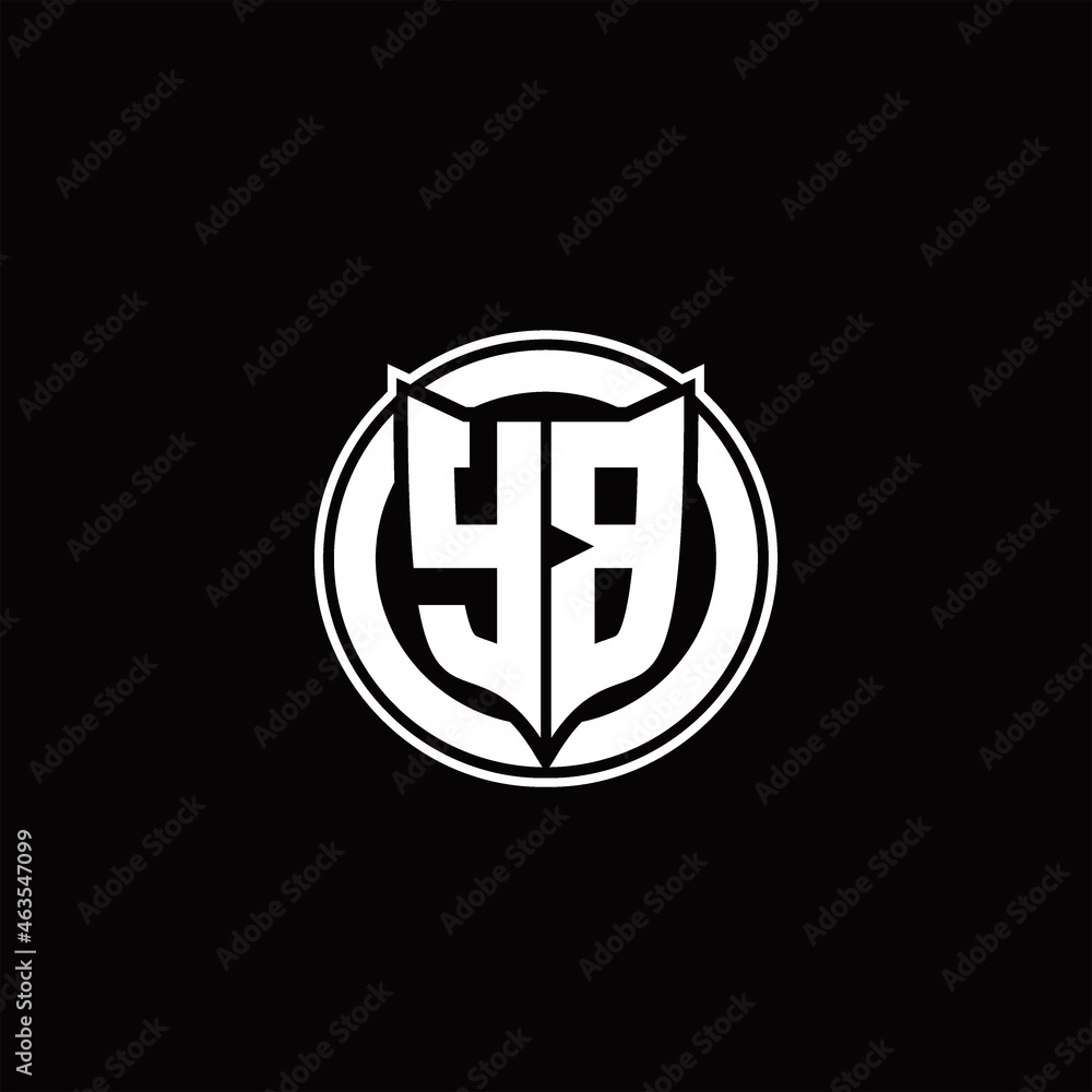 YB Logo monogram with shield and circluar shape design tamplate YB Logo monogram with shield and circluar shape design tamplate