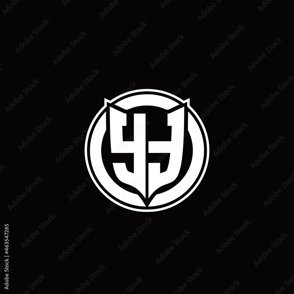 YT Logo monogram with shield and circluar shape design tamplate YT Logo monogram with shield and circluar shape design tamplate