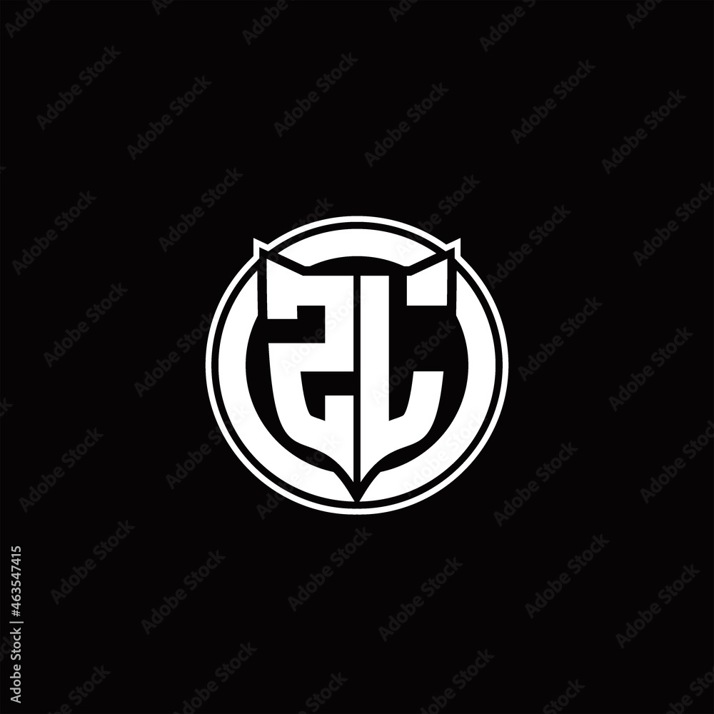 ZL Logo monogram with shield and circluar shape design tamplate ZL Logo monogram with shield and circluar shape design tamplate