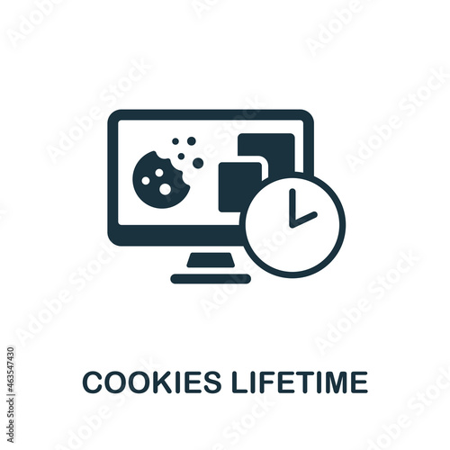 Cookies Lifetime icon. Monochrome sign from affiliate marketing collection. Creative Cookies Lifetime icon illustration for web design, infographics and more