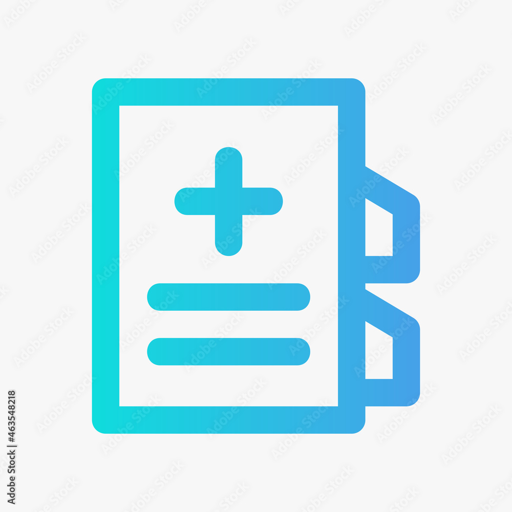 Book icon vector illustration in gradient style about medical, use for website mobile app presentation Book icon vector illustration in gradient style about medical, use for website mobile app presentation
