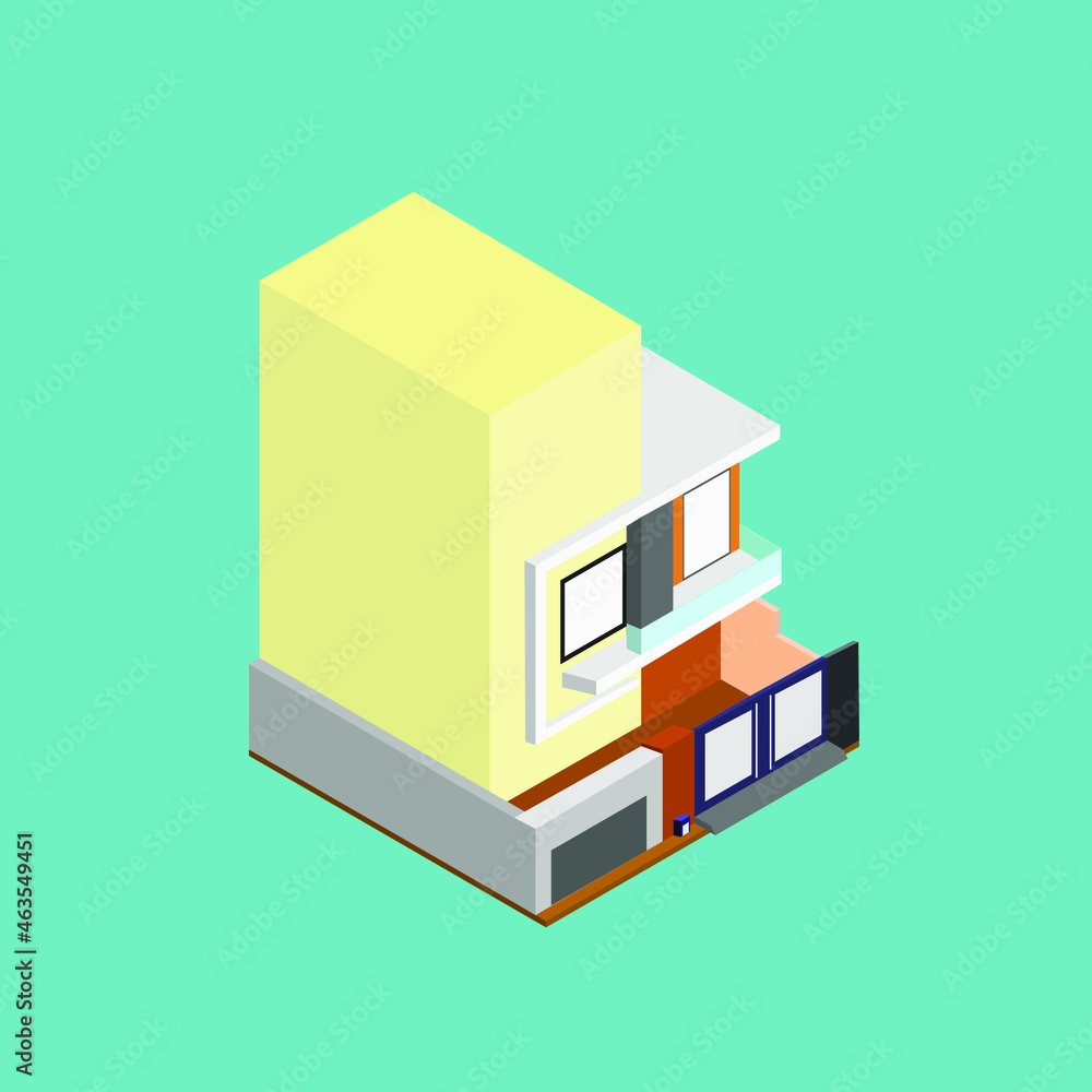 isometric house icon with blue-greensih background isometric house icon with blue-greensih background