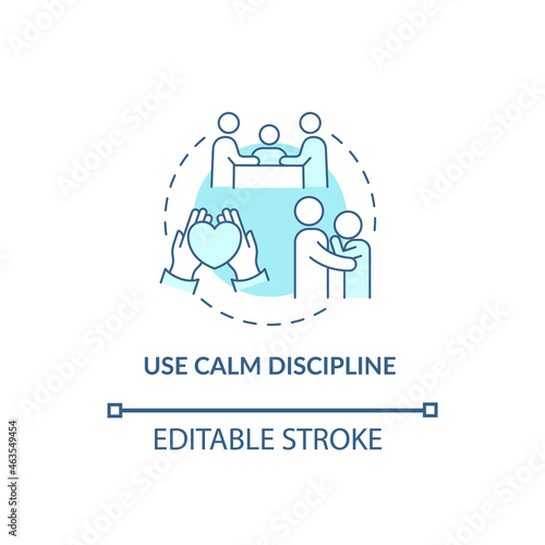 Use calm discipline concept icon. Treatment for ADHD in adults abstract idea thin line illustration. Fixing communication problems. Vector isolated outline color drawing. Editable stroke