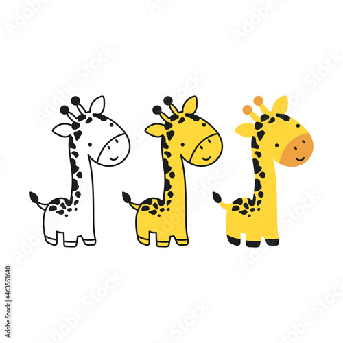 Funny giraffe isolated on white