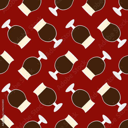 Vector seamless pattern background with stout beer glasses with foam for pub and beer related holidays design. 