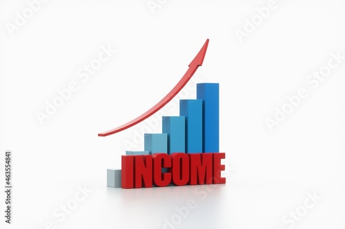 Free Download chart and arrow with income, business concept, 3d rendering. - GFXLoad