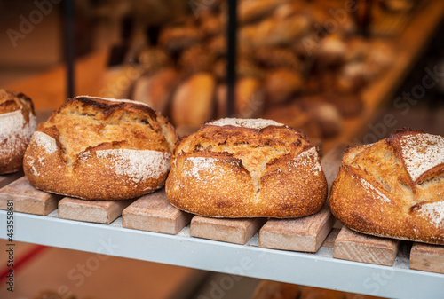 French bakery with fresh baked breads and buns