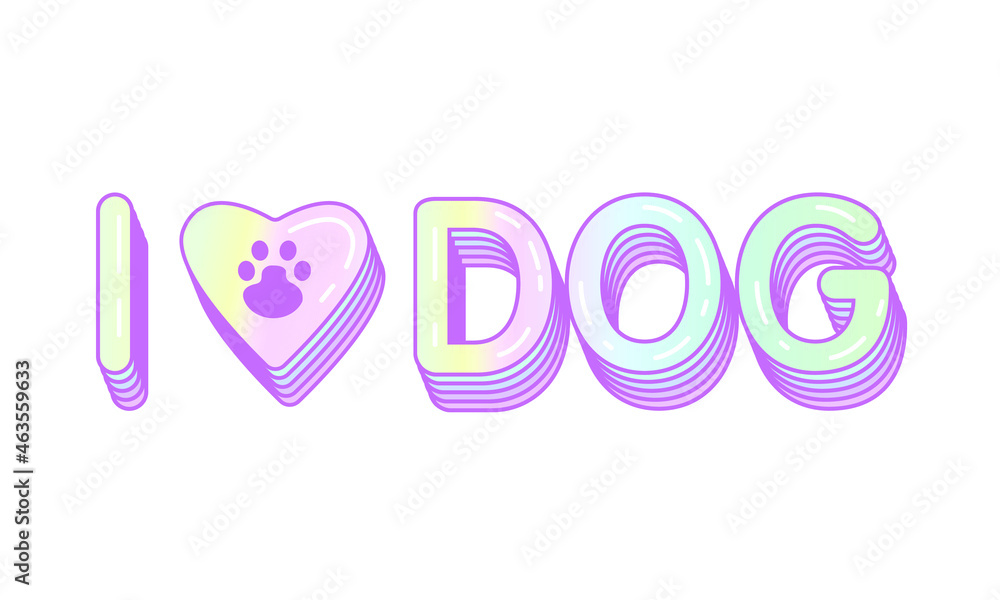 I love Dog. Vector illustration. Flat design for print, poster, card. I love Dog. Vector illustration. Flat design for print, poster, card.