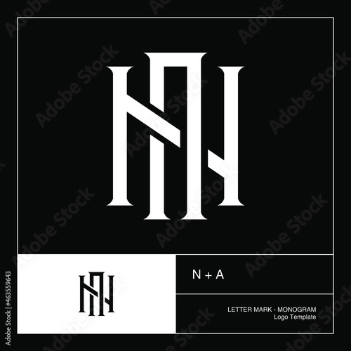 NA letter mark monogram logo template.
