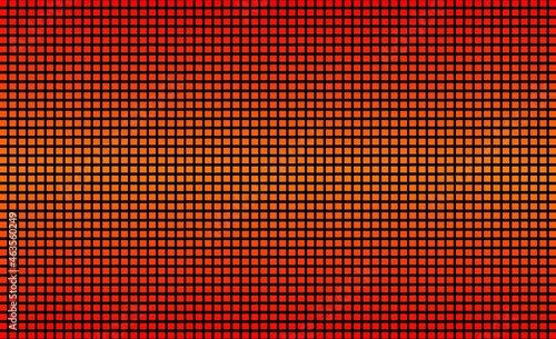 led video wall screen texture background, square tv panel with orange gradient color, abstract screen with pixel pattern,