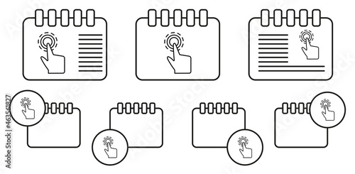Touch free, interactive, digital vector icon in calender set illustration for ui and ux, website or mobile application