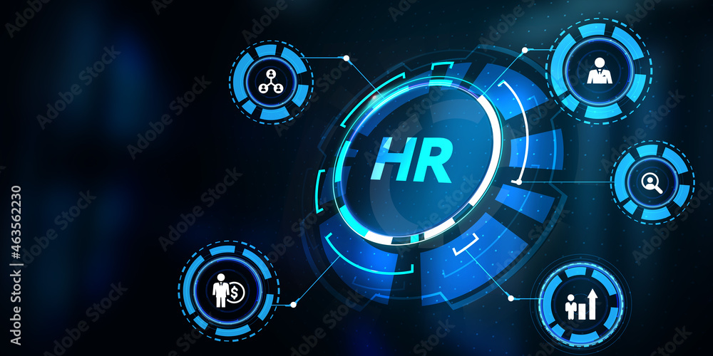 Business, Technology, Internet and network concept. Human Resources HR management concept. 3d illustration Business, Technology, Internet and network concept. Human Resources HR management concept. 3d illustration