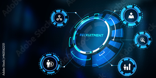 Business, Technology, Internet and network concept. Recruitment career employee interview business HR Human Resources concept.3d illustration