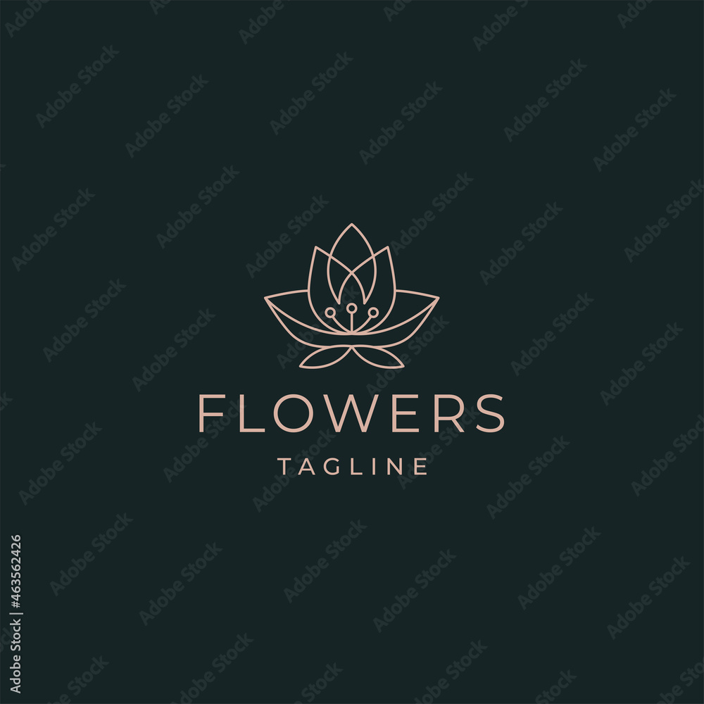 Nature flower logo icon design template flat vector illustration
