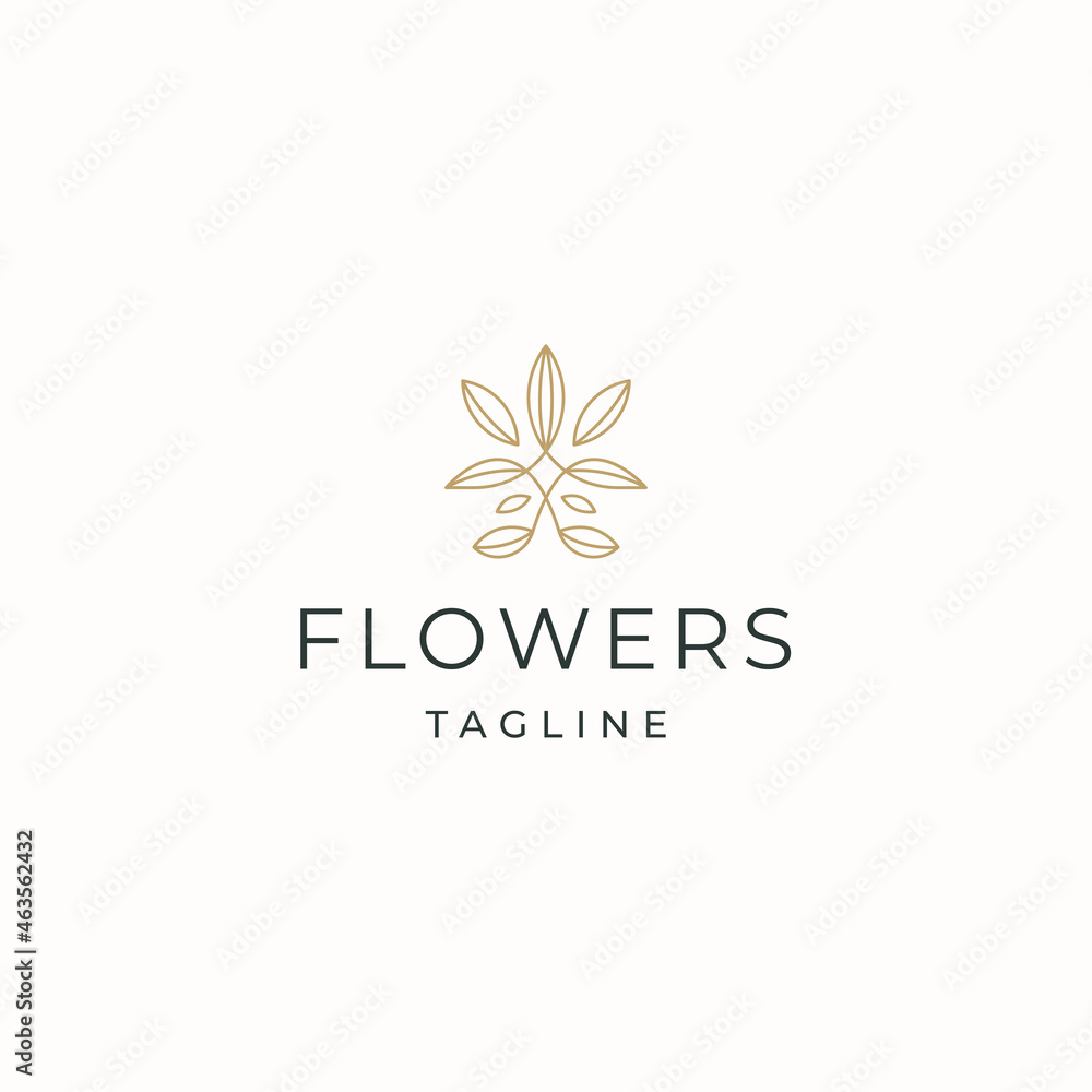 Nature flower logo icon design template flat vector illustration