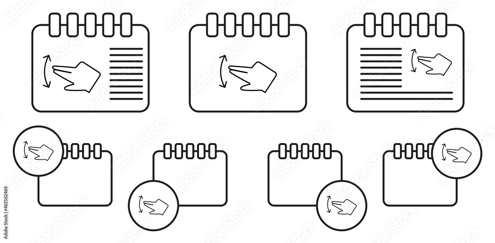 Finger, touch, screen vector icon in calender set illustration for ui and ux, website or mobile application Finger, touch, screen vector icon in calender set illustration for ui and ux, website or mobile application
