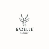 Gazelle animal logo icon design template flat vector illustration