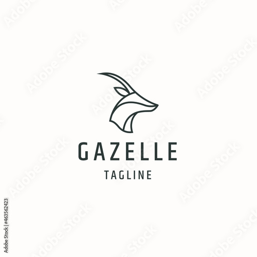 Gazelle animal logo icon design template flat vector illustration