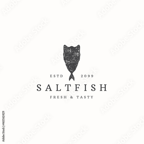 Salt fish logo icon design template flat vector illustration