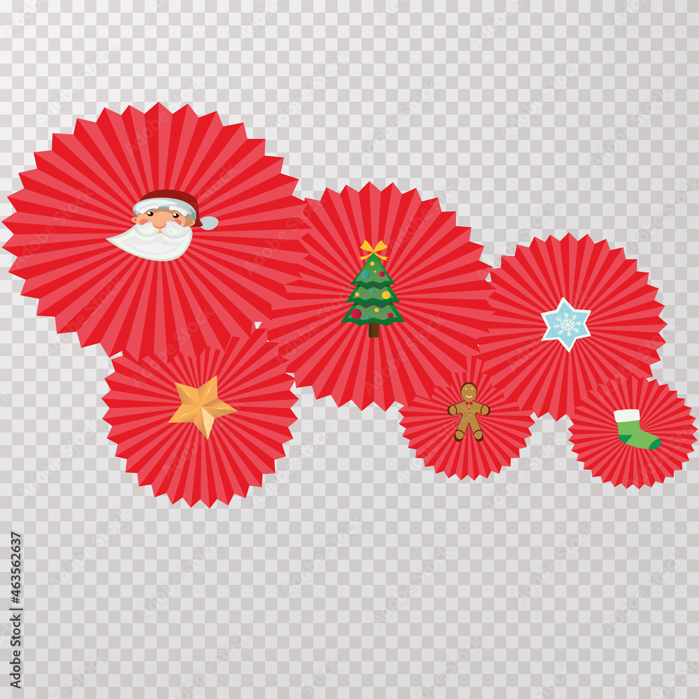 Christmas decoration made of red paper fans Christmas decoration made of red paper fans