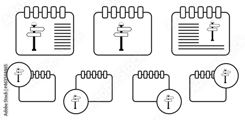 Directional billboard vector icon in calender set illustration for ui and ux, website or mobile application