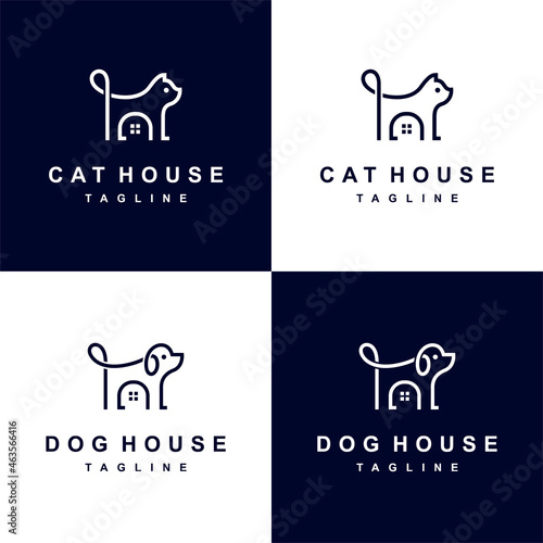 dog house logo and cat house logo