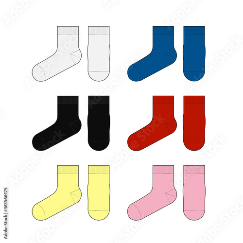 Socks template vector illustration set ( front & side view)