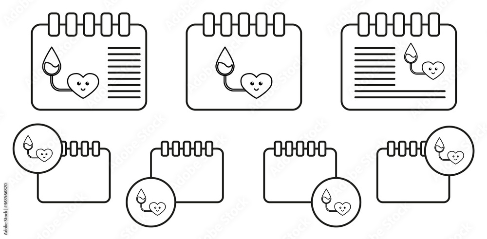 Donor life vector icon in calender set illustration for ui and ux, website or mobile application Donor life vector icon in calender set illustration for ui and ux, website or mobile application