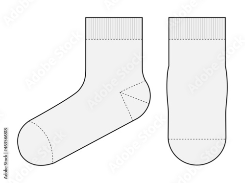 Socks template vector illustration ( front & side view) | white