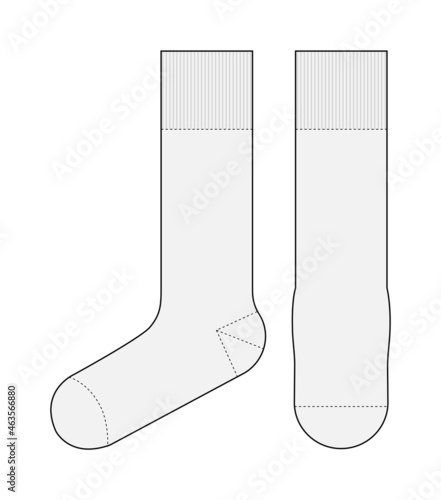 Socks template vector illustration ( front & side view) | white