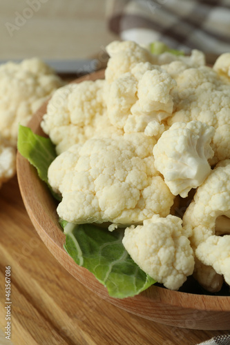 Concept of tasty food with cauliflower, close up