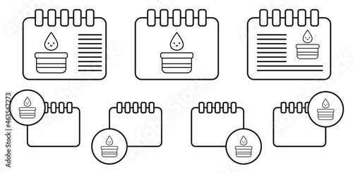 Blood donation vector icon in calender set illustration for ui and ux, website or mobile application