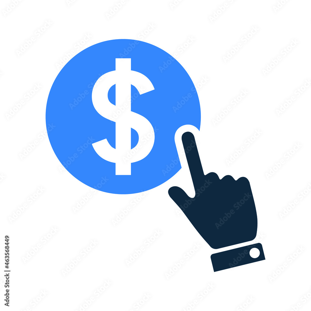 Click, pay icon. Simple editable vector design isolated on a white background. Click, pay icon. Simple editable vector design isolated on a white background.