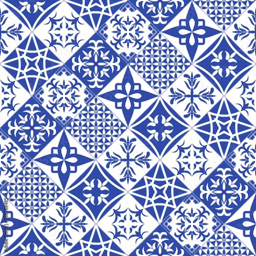 Blue rustic wall tiles pattern
