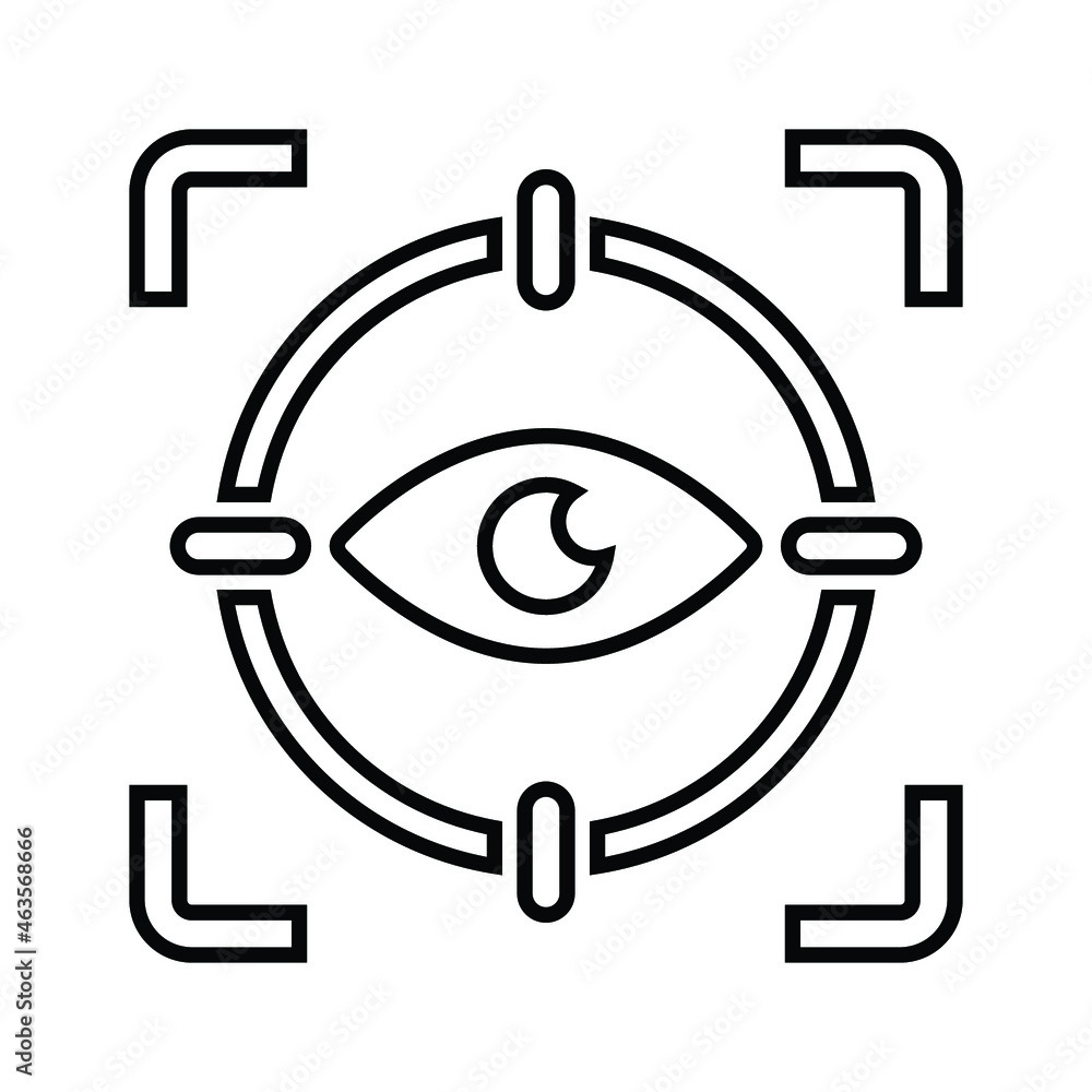 Detection, opportunity, view line icon. Outline vector. Detection, opportunity, view line icon. Outline vector.