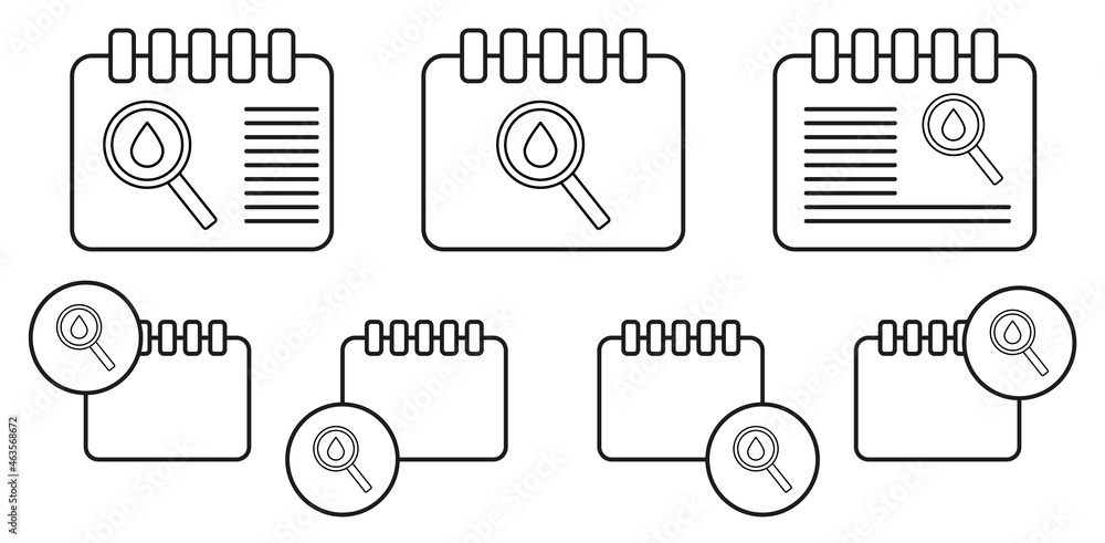 Blood analysis vector icon in calender set illustration for ui and ux, website or mobile application Blood analysis vector icon in calender set illustration for ui and ux, website or mobile application